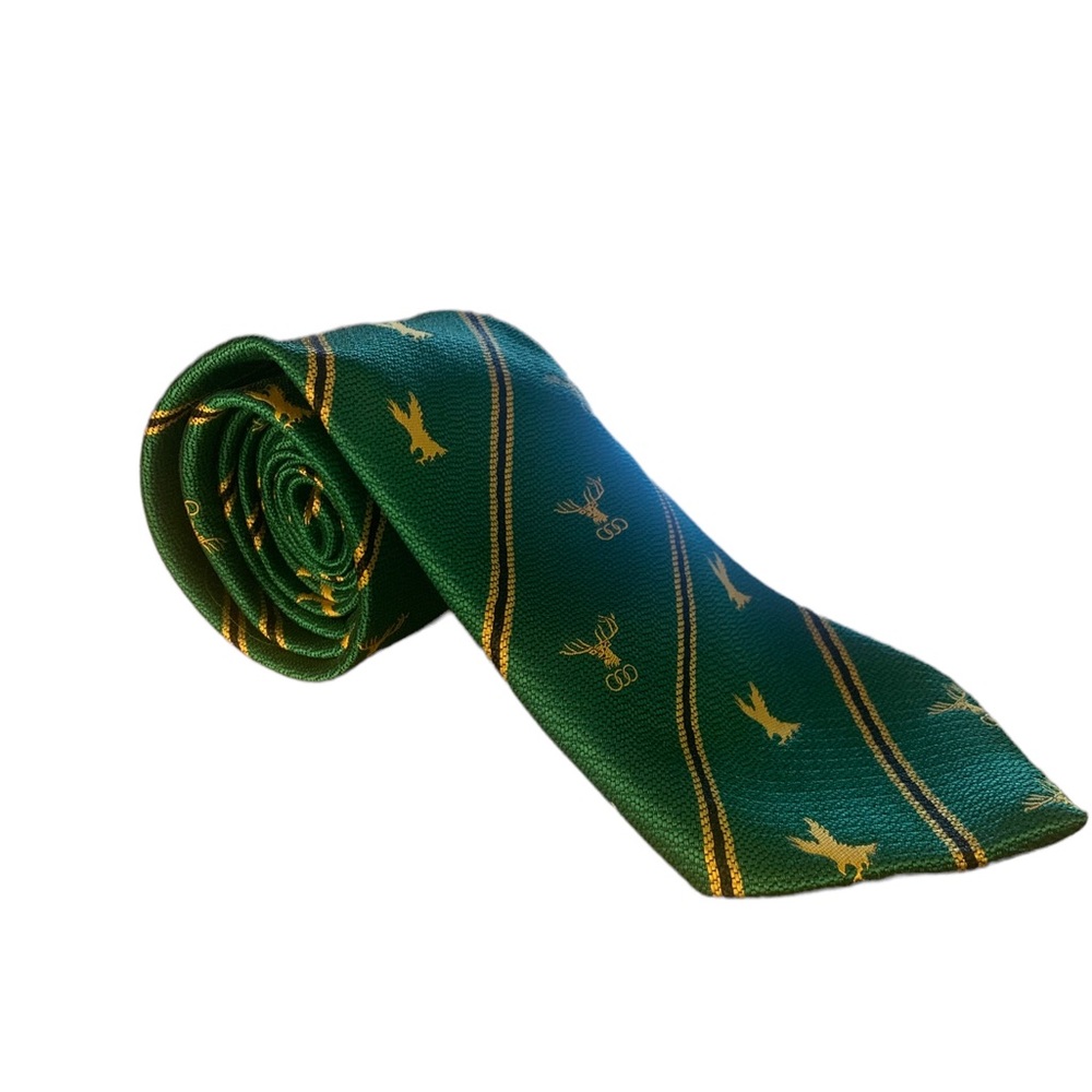 Herbert Textiles  vintage Green and gold eagle 🦅 Necktie!!